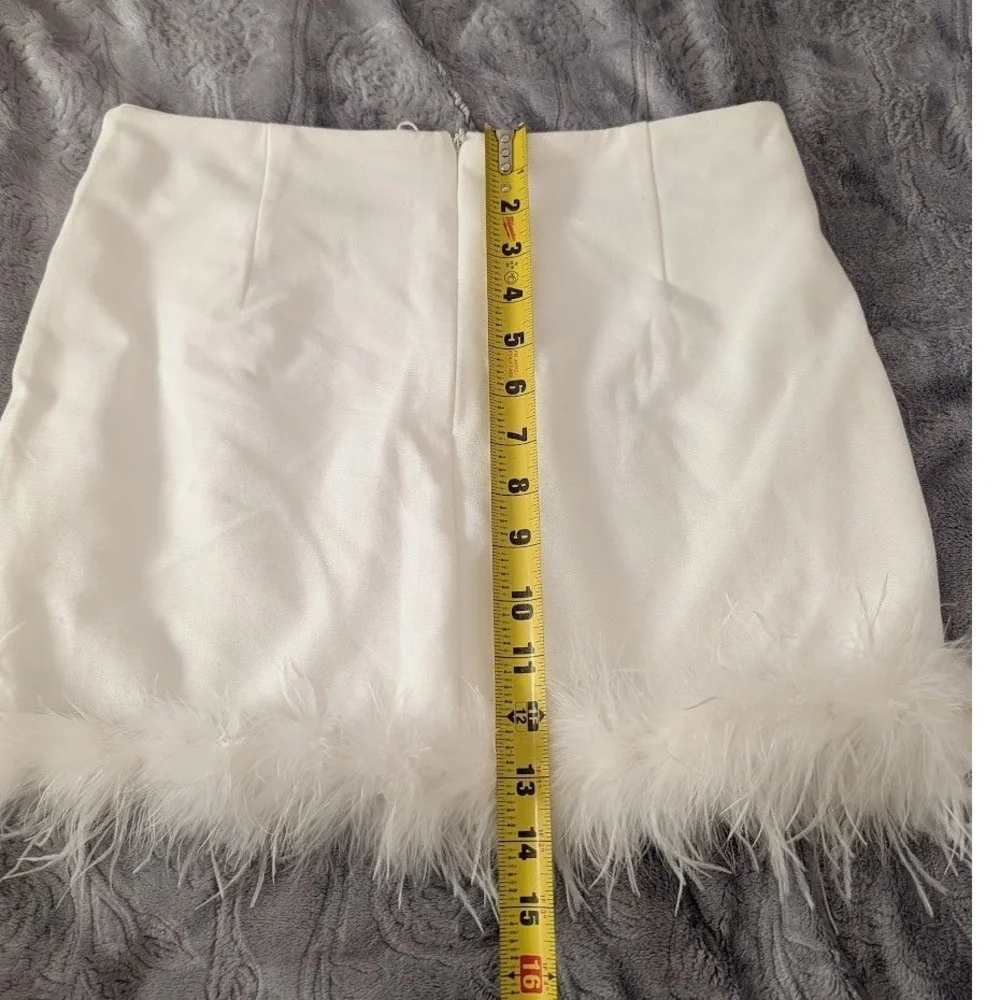 Peppermayo Lucia In Love Skirt White Feather‎ Trim Mini A Line Size 4 NEW Bridal